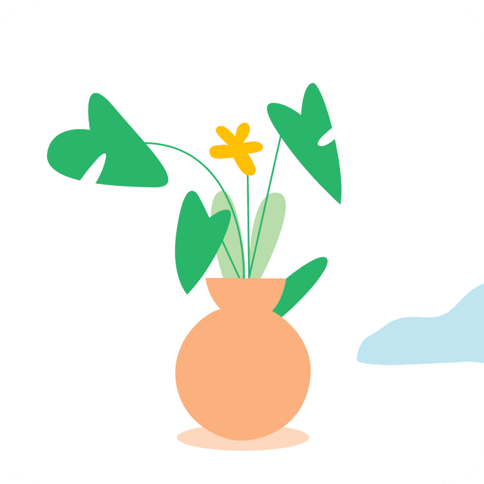 An serene illustration of a plant in a ceramic pot